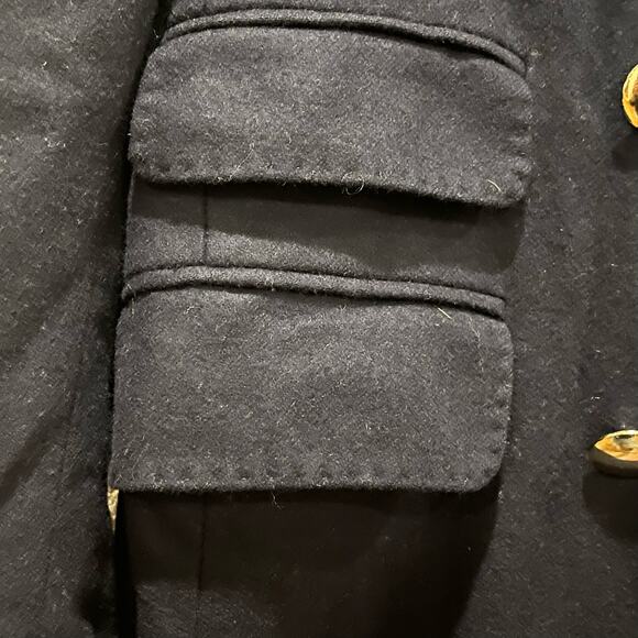 Officine Generale Manon Navy Blue Double Breasted Blazer Italian Wool Size 4 - Picture 4 of 10